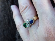 emerald sapphire and diamond gold ring 1 emerald sapphire and diamond gold ring 1